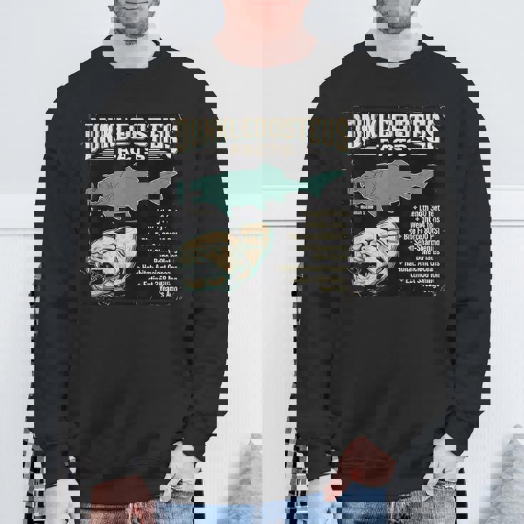 ダンクルオステウス Dunkleosteus Facts 古代魚 恐竜 海洋 生物 学習 図解 スウェットシャツ 高齢者への贈り物