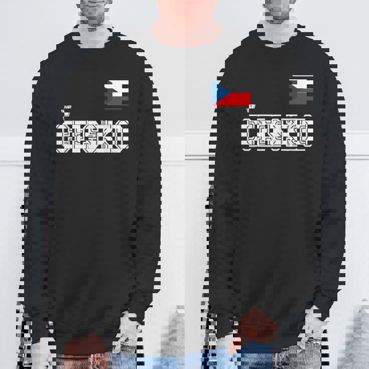 チェコ共和国 胸に Cesko 旗国旗 スウェットシャツ 高齢者への贈り物