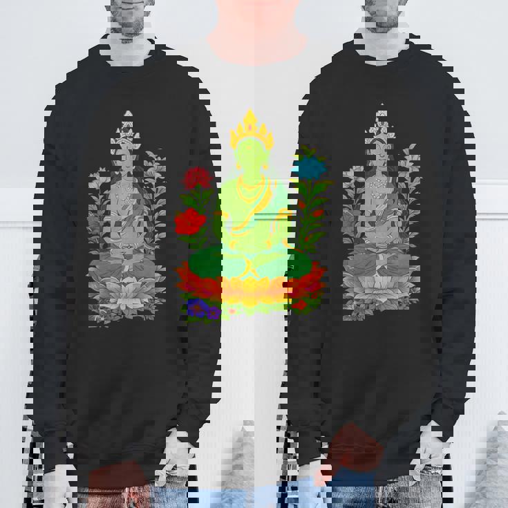 チベット仏陀瞑想 ヴァジュラヤナ グリーンタラ スウェットシャツ 高齢者への贈り物