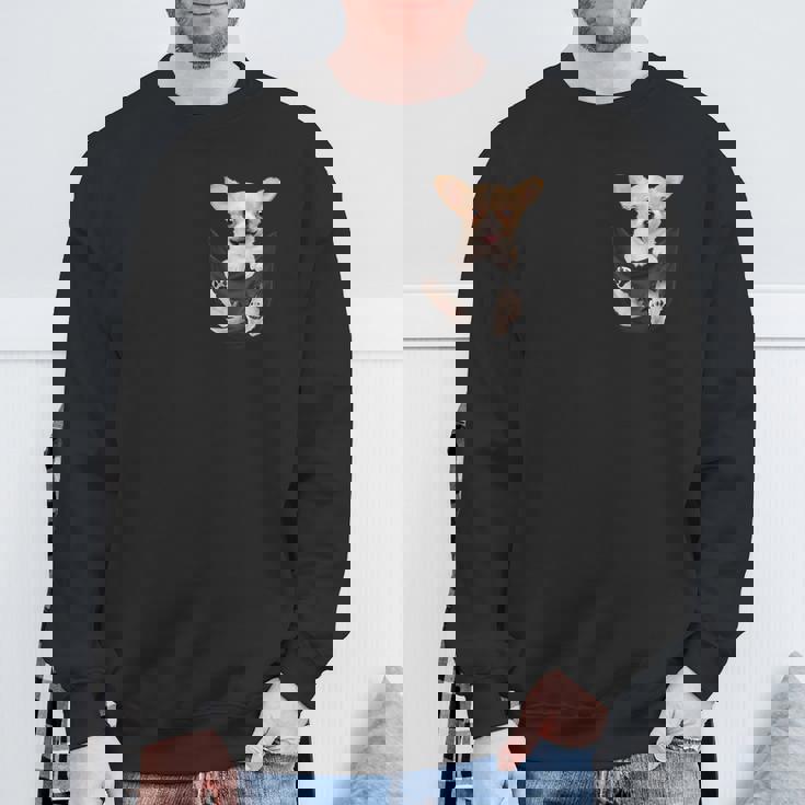 チワワ愛好家のためのあなたのポケットの中の面白いチワワ スウェットシャツ 高齢者への贈り物