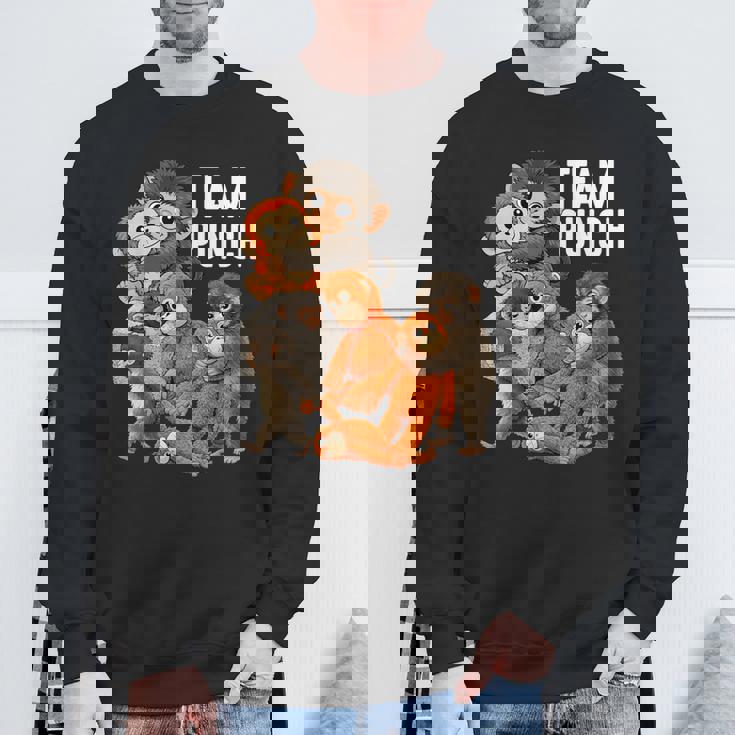 チームパンチ パンチくん 日本 赤ちゃん 猿 かわいい スウェットシャツ 高齢者への贈り物