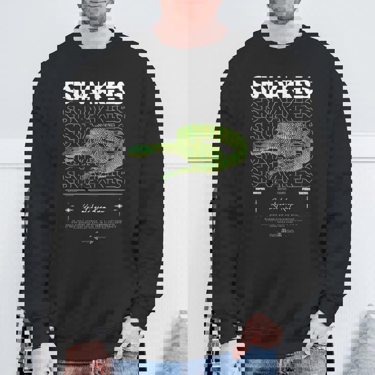 テンプルピットバイパースネークストリートウェア爬虫類キーパー 長袖tシャツ スウェットシャツ 高齢者への贈り物