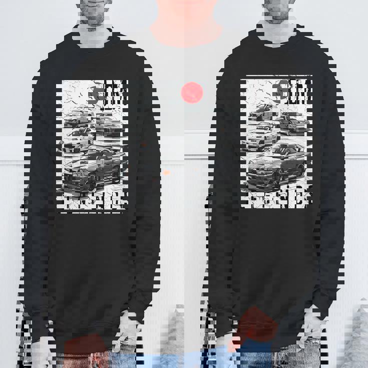 ディストレス Jdm レジェンズ レースカー 国旗 日本製 長袖tシャツ スウェットシャツ 高齢者への贈り物