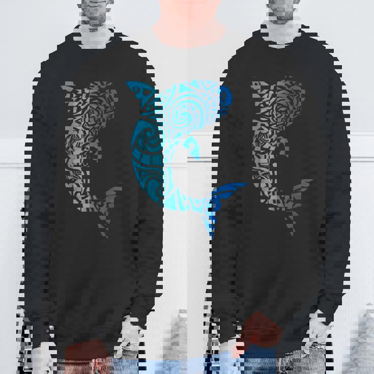 トライバルスタイル ハワイ マノ サメ 恋人 週間 ビーチギフト スウェットシャツ 高齢者への贈り物