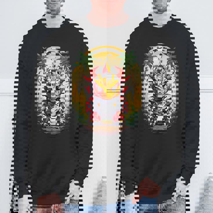 トリケラトプス恐竜ロボット トリケラトプスのマッチングデザイン スウェットシャツ 高齢者への贈り物