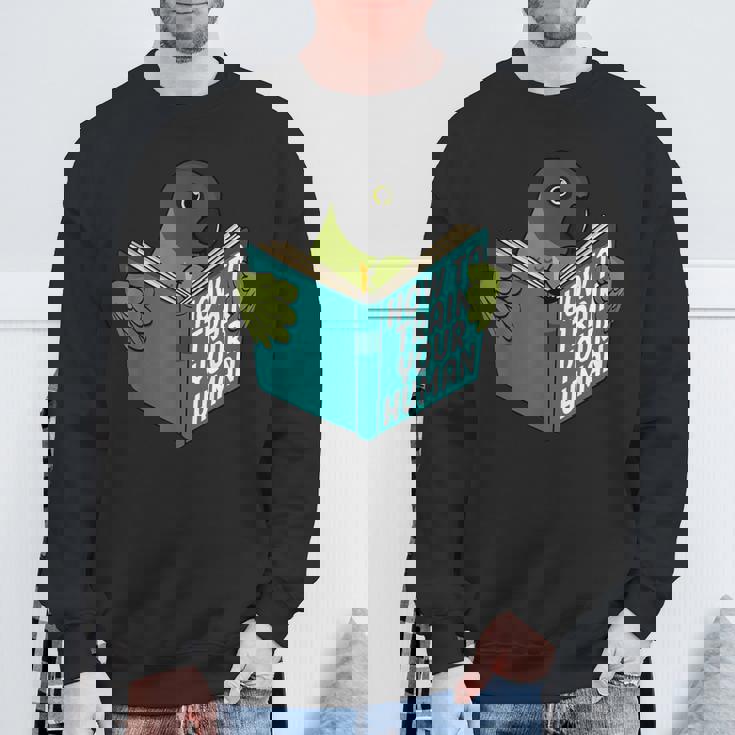 トレイン・ユア・ヒューマン I ブック・パロット I セネガルオウム スウェットシャツ 高齢者への贈り物