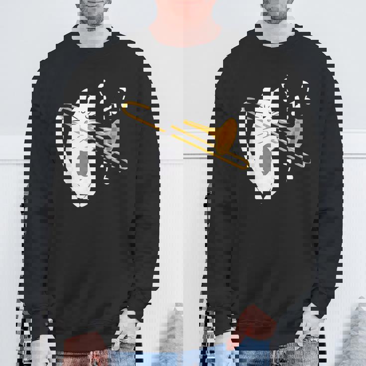 トロンボーン奏者 猫 トロンボーン奏者 音楽好き スウェットシャツ 高齢者への贈り物