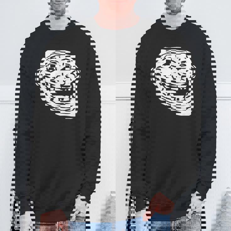 トロール フェイス ミーム ファニー ダンク ミーム トロールフェイス スウェットシャツ 高齢者への贈り物