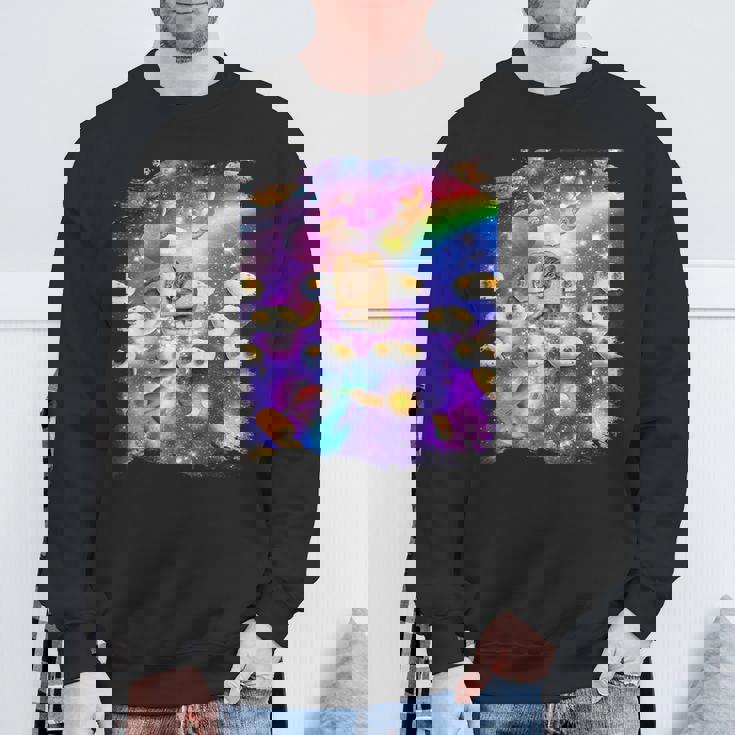 トーストスペース 猫 パンローフキャット レインボーギャラクシー スウェットシャツ 高齢者への贈り物