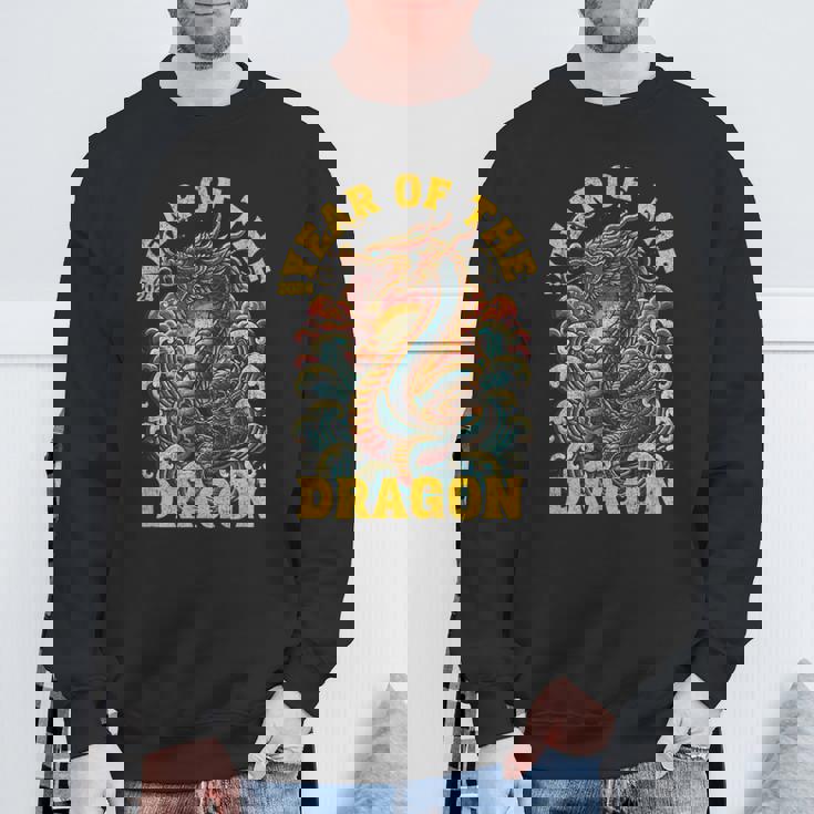 ドラゴンの年2024明けましておめでとうございます漢字 スウェットシャツ 高齢者への贈り物