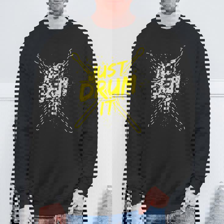 ドラムドラマーのドラマーミュージシャン衣装ドラマー スウェットシャツ 高齢者への贈り物