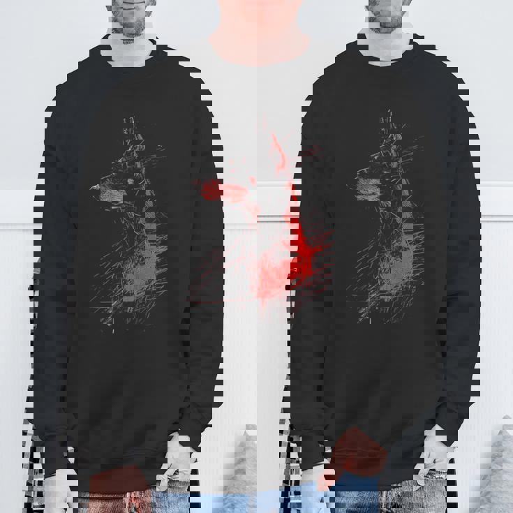 ドーベルマン グラフィック ペット アートワーク 犬 ドーベルマン スウェットシャツ 高齢者への贈り物