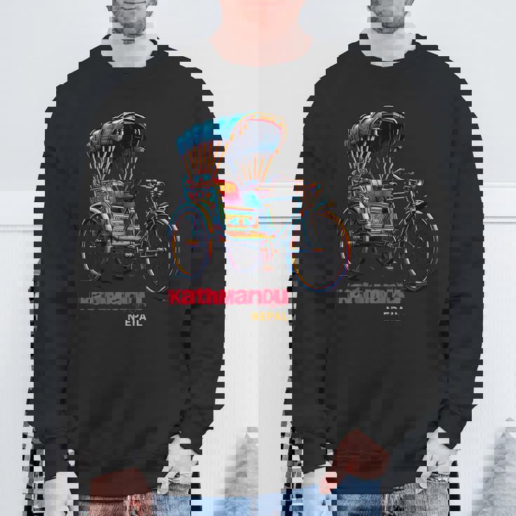 ネパール 自転車 リッチショウ お土産 ネパール カトマンズ スウェットシャツ 高齢者への贈り物