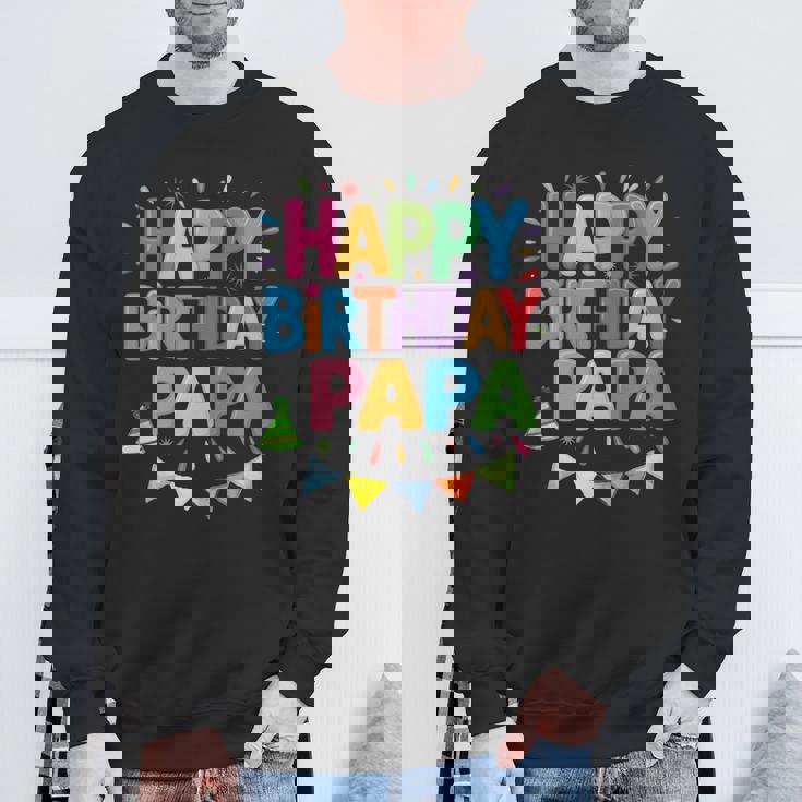 ハッピーバースデーパパはパパの誕生日 長袖tシャツ スウェットシャツ 高齢者への贈り物