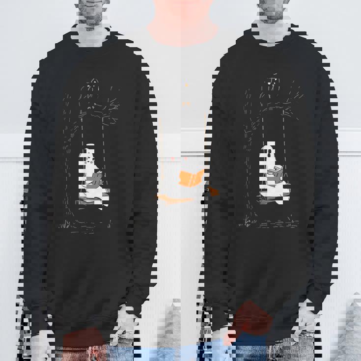 ハロウィン おばけ 読書 かわいい マジカル 本 恋人 本の虫 スウェットシャツ 高齢者への贈り物