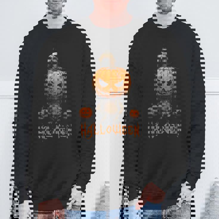 ハロウィン不気味なパンプキンシャツ スウェットシャツ 高齢者への贈り物