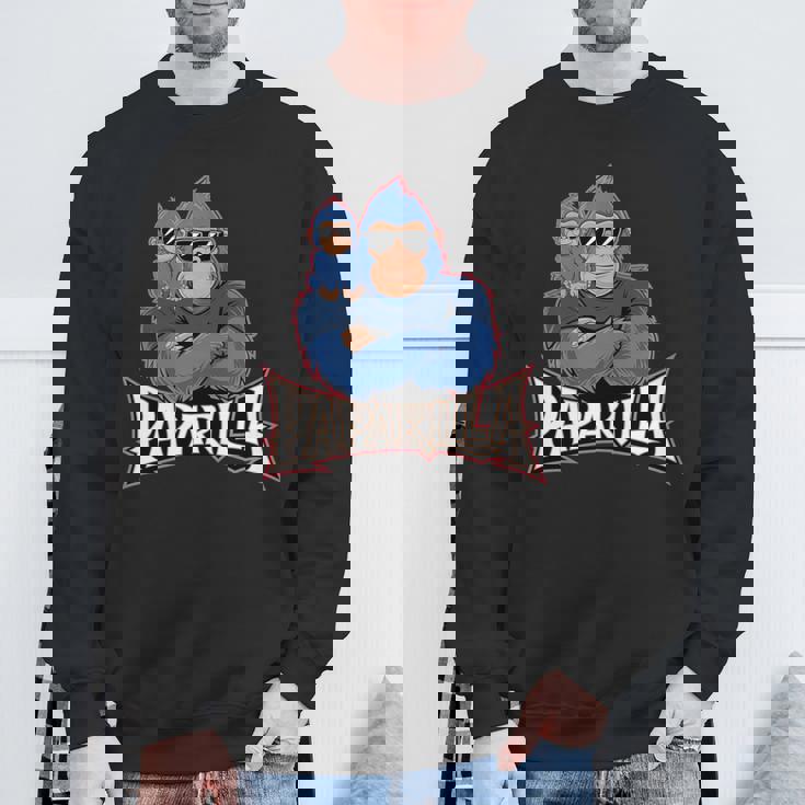 パパリラ 父娘ゴリラ 長袖tシャツ スウェットシャツ 高齢者への贈り物