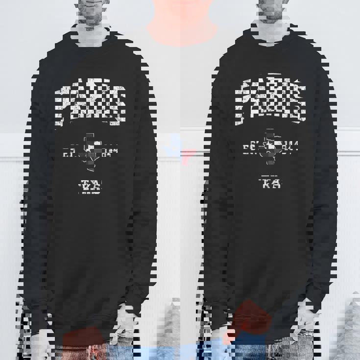 パリテキサスtx ビンテージ州旗スポーツデザイン スウェットシャツ 高齢者への贈り物