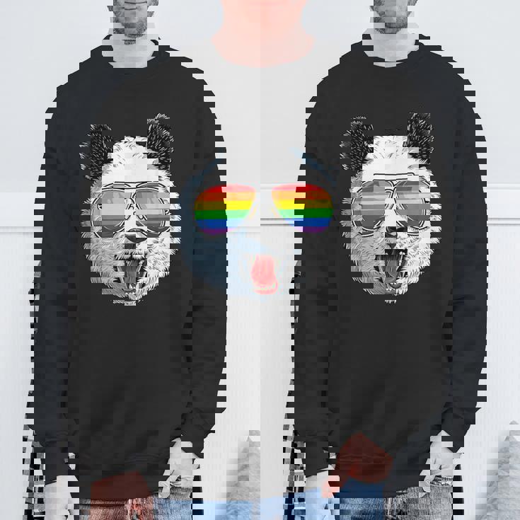 パンダ ゲイプライド Lgbt レインボーフラッグ サングラス Lgbtqギフト スウェットシャツ 高齢者への贈り物