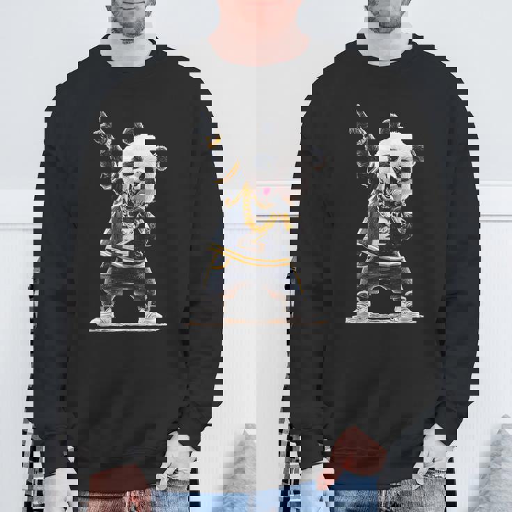 パンダ ホールドマイク 歌う ダンス 動物 グラフィック パンダ スウェットシャツ 高齢者への贈り物