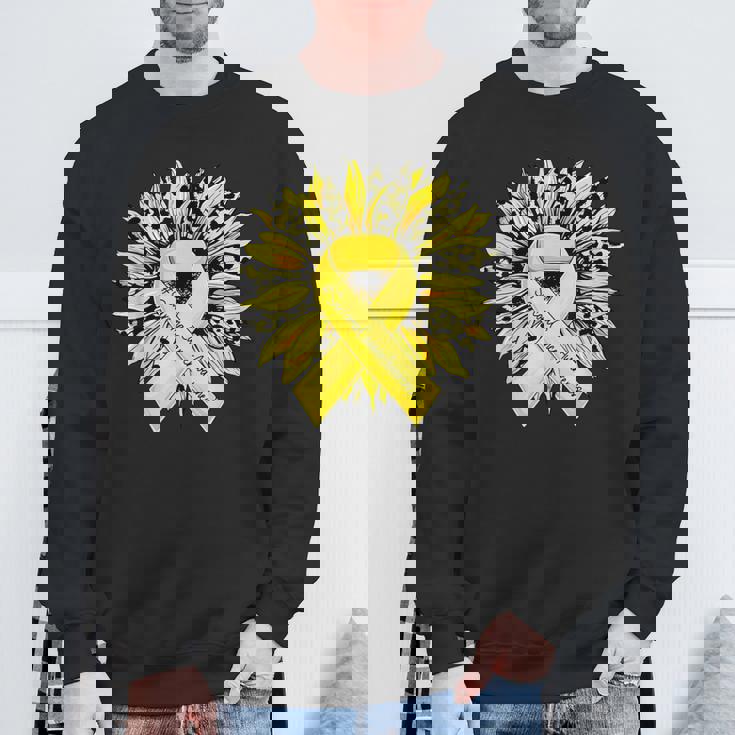 ヒョウ ヒマワリ イエローリボン 肉腫 がん啓発 スウェットシャツ 高齢者への贈り物