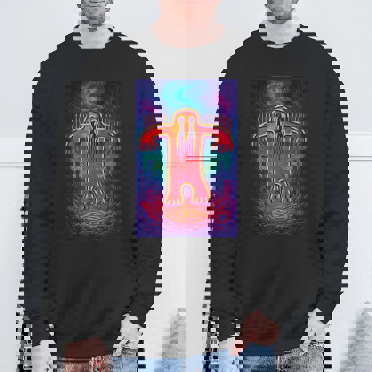 ビッグフット ペトログリフ – 古代サスカッチ洞窟アートデザイン スウェットシャツ 高齢者への贈り物