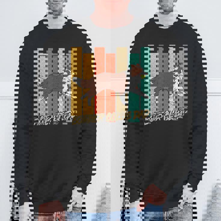 ビンテージ レッドボーダーコリー 犬 お父さん 犬 飼い主 父の日 スウェットシャツ 高齢者への贈り物