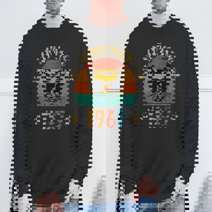 ビンテージファニーキャットシャツ 誕生日プレゼント 1967 メンズ レディース 59歳 スウェットシャツ 高齢者への贈り物