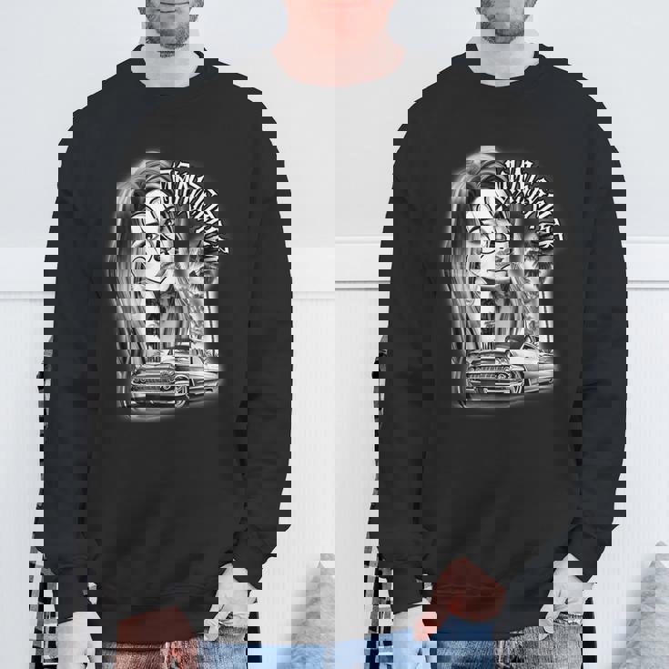 ピエロガール パヤサ×チカーノ ローライダーギャングスターブラックワーク スウェットシャツ 高齢者への贈り物