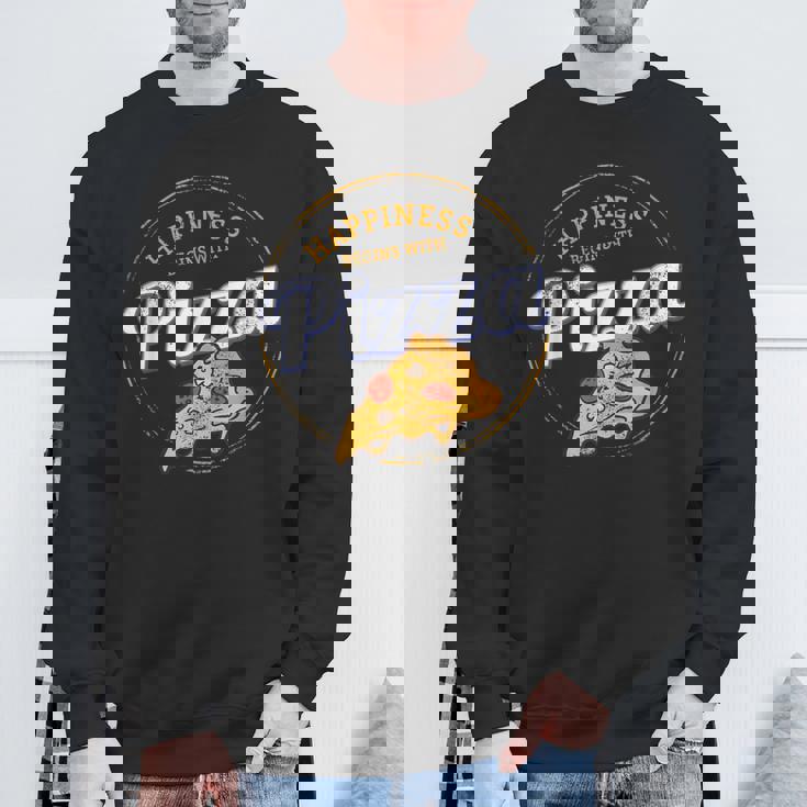 ピザナポリタンレトロスナックビンテージチーズデザイン スウェットシャツ 高齢者への贈り物