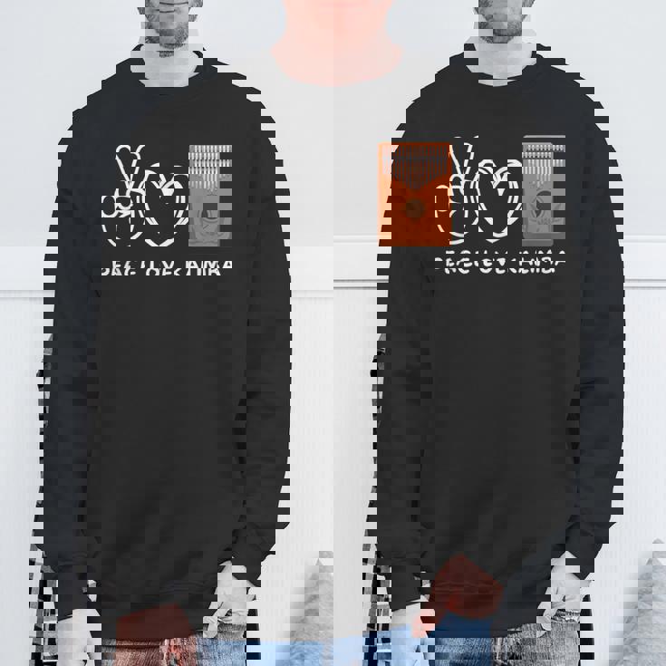 ピース、ラブカリンバレトロカリンバラバー スウェットシャツ 高齢者への贈り物