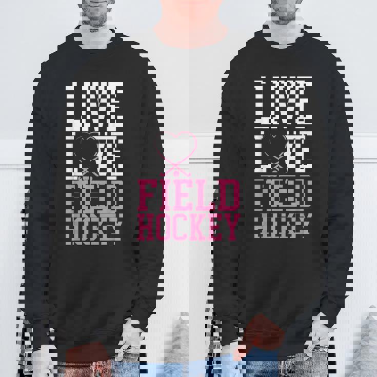 フィールドホッケー ライブ ラブ フィールドホッケー スウェットシャツ 高齢者への贈り物