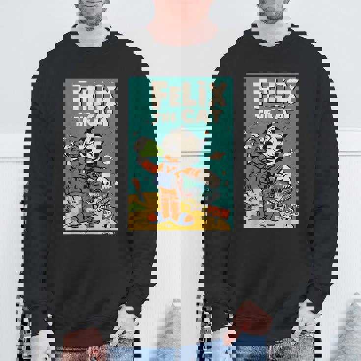 フェリックス・ザ・キャット・ムーン・ドリーマー レトロ1920年代天体アニメーション スウェットシャツ 高齢者への贈り物