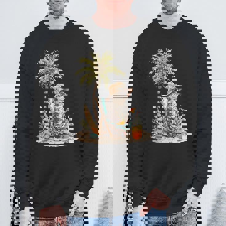 フェレット 果物 スキムボード ビーチツリー 動物 モチーフ フェレット スウェットシャツ 高齢者への贈り物