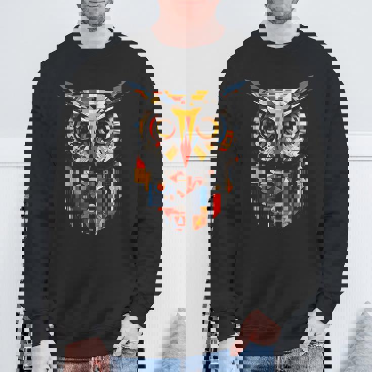 フクロウの恋人のアートワーク スウェットシャツ 高齢者への贈り物