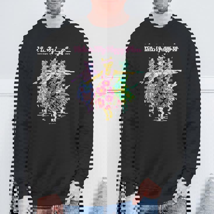 フラダンスを踊る猫 スウェットシャツ 高齢者への贈り物