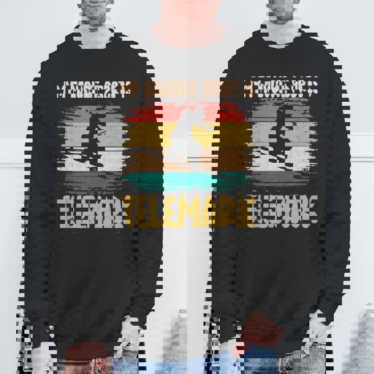 フリーヒールスキー 好きなスポーツはテレマークスキー スキーヤー スウェットシャツ 高齢者への贈り物