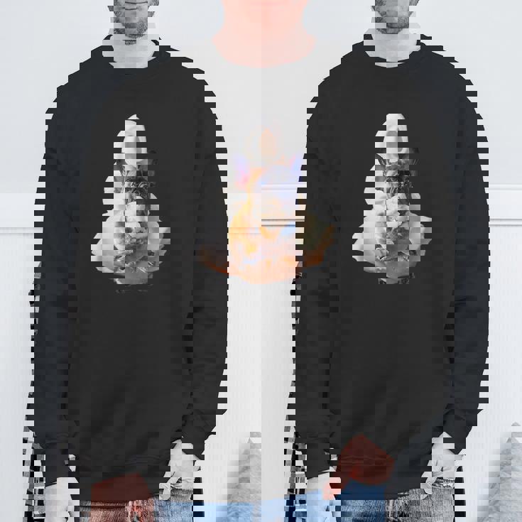 フレンチブルドッグ 犬 アイスクリームを食べる犬 面白い かわいい スウェットシャツ 高齢者への贈り物