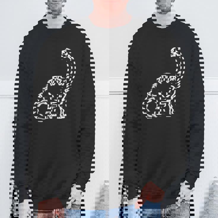 ブラキオサウルス ミニマリスト バッジ パッチライン アート 恐竜 スウェットシャツ 高齢者への贈り物