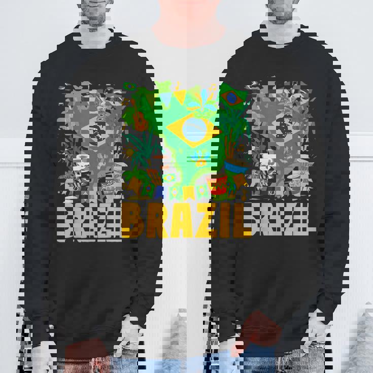 ブラジル国旗衣装のアイデア ブラジル&ブラジルの国旗 スウェットシャツ 高齢者への贈り物