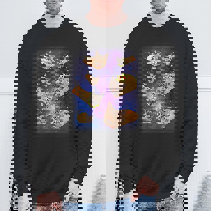 ブリトー猫とタコスキャット 宇宙 ギャラクシー ミーム タコキャット 愚かな スウェットシャツ 高齢者への贈り物