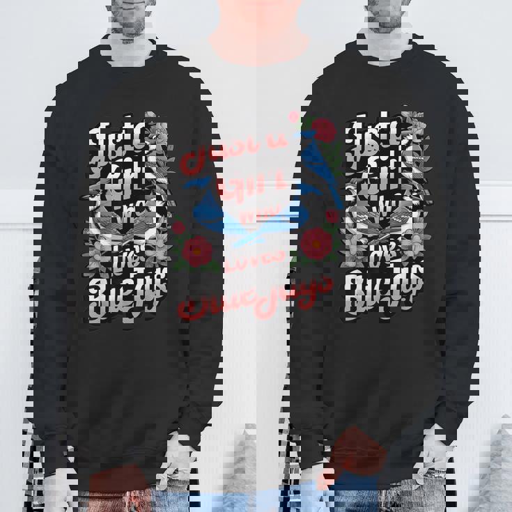 ブルージェイズが大好きな少女 バード愛好家 バードウォッチャー スウェットシャツ 高齢者への贈り物