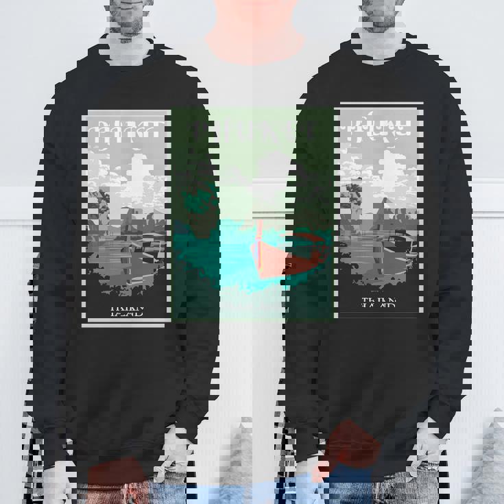 プーケット ロングテール ボート サムイ島 タイ 微笑みの国 バンコク お土産 旅行の贈り物 休暇 ビーチ パッタイ 長袖tシャツ スウェットシャツ 高齢者への贈り物