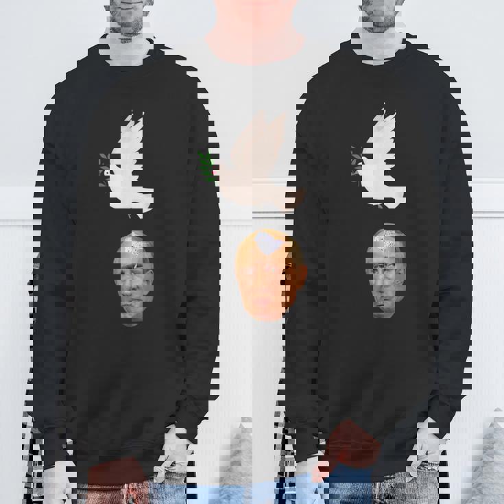 プーチンの頭に平和の鳩の糞、世界は平和を望んでいる スウェットシャツ 高齢者への贈り物