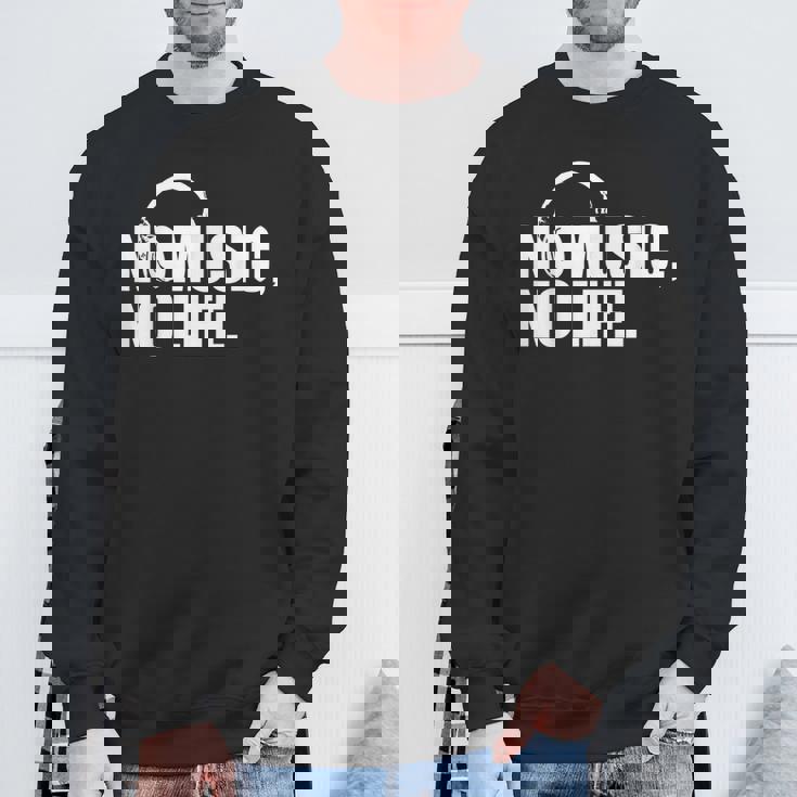 ヘッドホン No Music No Life Music Lover スウェットシャツ 高齢者への贈り物