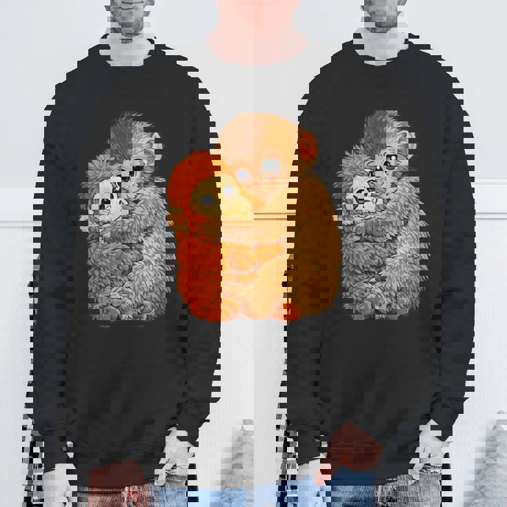 ベビーモンキーパンチ 面白い猿のぬいぐるみミーム スウェットシャツ 高齢者への贈り物