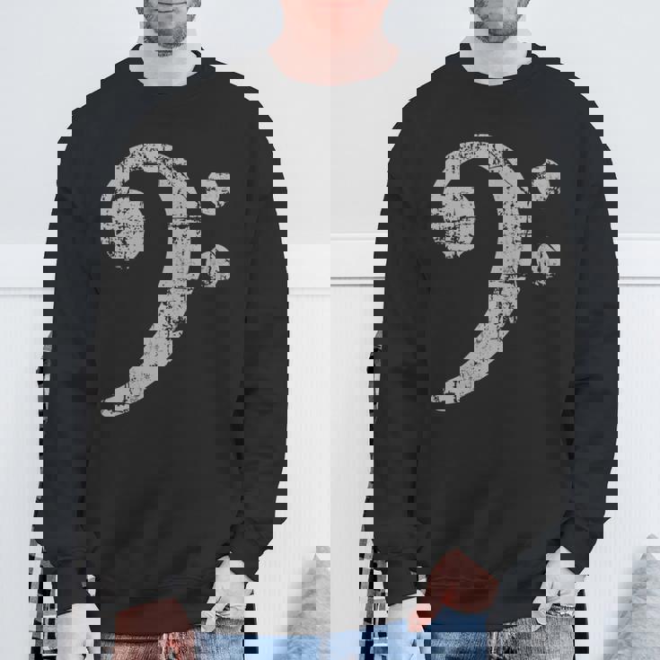 ベースト音記号ヴィンテージグレー ベースシスト低音プレーヤー 長袖tシャツ スウェットシャツ 高齢者への贈り物