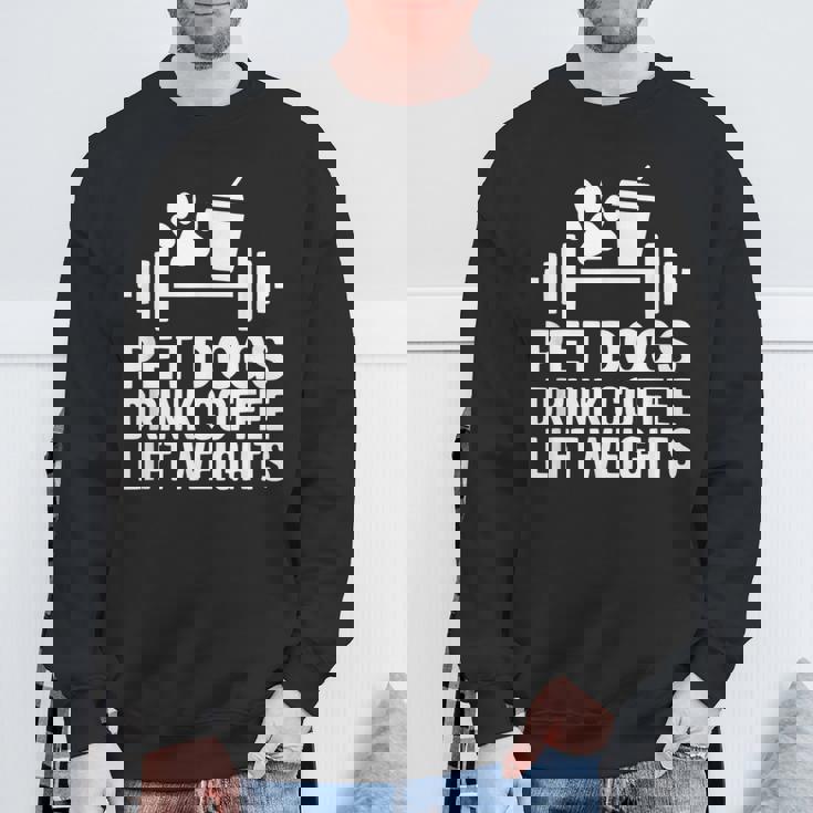 ペット 犬 ドリンク コーヒー リフト ウェイト 面白い ジム ワークアウト スウェットシャツ 高齢者への贈り物