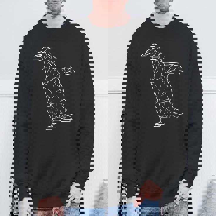 ペンギン 幾何学的 ミニマリスト 幾何学的 多角形 ラインアート スウェットシャツ 高齢者への贈り物