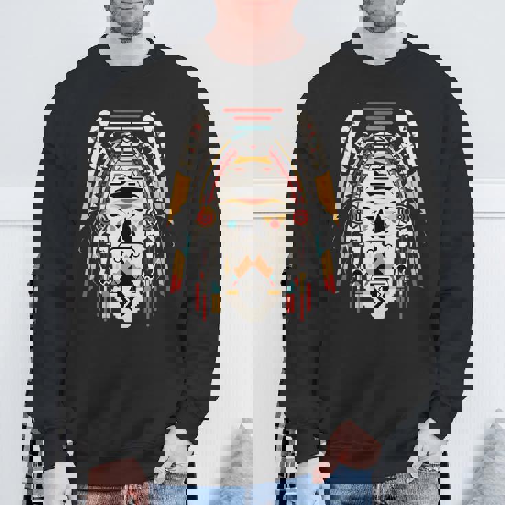 ホピ族アート シャーマン ネイティブ南西アメリカ インディアン スタイル 長袖tシャツ スウェットシャツ 高齢者への贈り物